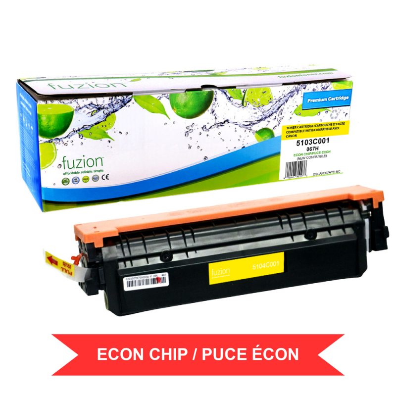 Canon 5103C001 (067H) w/ ECON chip Toner Compatible à haut rendement - Yellow
