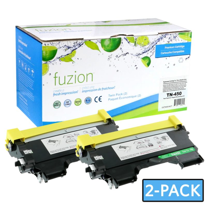 Brother TN450 Toner Compatible à haut rendement - Black (2 Pack)