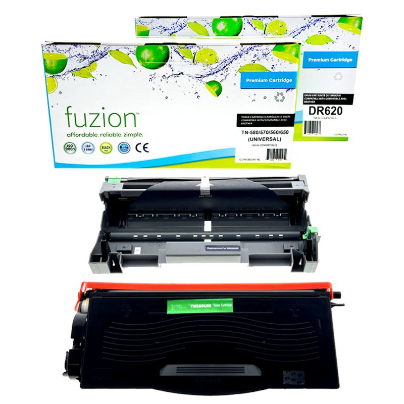 Brother TN650 / DR620 Ensemble de toner et drum compatible