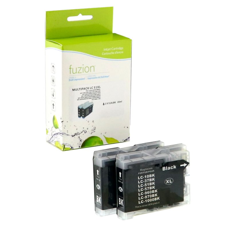 Brother LC512PKS Ensemble de 2 cartouches compatibles - Noir